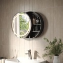 Szafka z lustrem w łazience Silva Czarny 50 x 50 cm z 5 schowkami Vicco