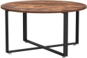 VASAGLE LCT88X Stolik Kawowy Okrągły Do Salonu Brązowy Rustykalny 88cm