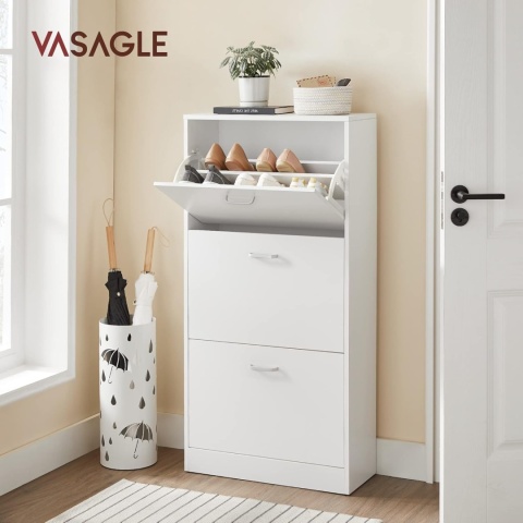 VASAGLE Szafka na Buty z 3 Klapami, 60 x 24 x 120 cm
