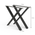 Vicco Nogi do stołu , 70 x 72 cm Kształt X, Czarny