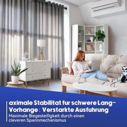 Vista Karnisz regulowany 390-480 cm teleskopowy karnisz, czarny, średnica 32 mm