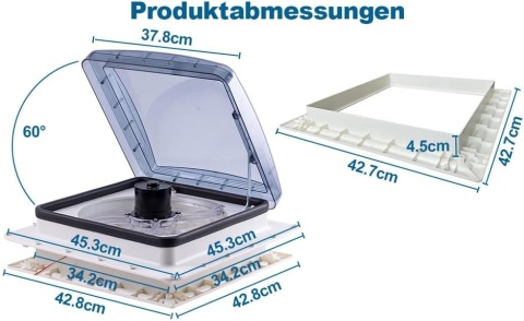 WENTYLATOR DACHOWY OKIENNY RV DO KAMPERA LED WYCIĄGOWY
