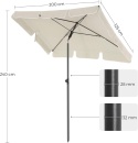 parasol przeciwsłoneczny 200 x 125 cm beżowy
