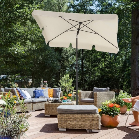 Parasol Balkonowy Songmics 230x150cm UPF50+ Beżowy Regulowany Torba