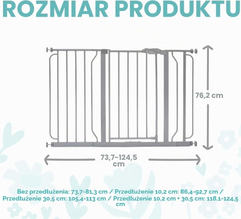 Barierka zabezpieczająca rozporowa metal 122 x 76 cm