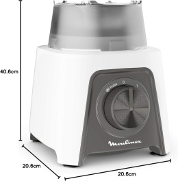 Blender 450W 1,5L Stalowy 2 Prędkości Czarny MOULINEX Blendeo Plus Biała