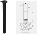 CZARNE NOGI DO STOŁU BIURKA Z REGULACJĄ 710MM 71CM 4 SZT