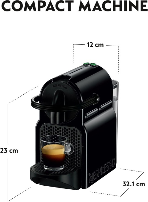 EKSPRES KAPSUŁKOWY NESPRESSO INISSIA EN80.B 1260 W/19 bar Czarny