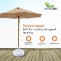 GARDENIX Okrągły stojak na parasole przeciwsłoneczne, antracyt, imitacja rattanu,