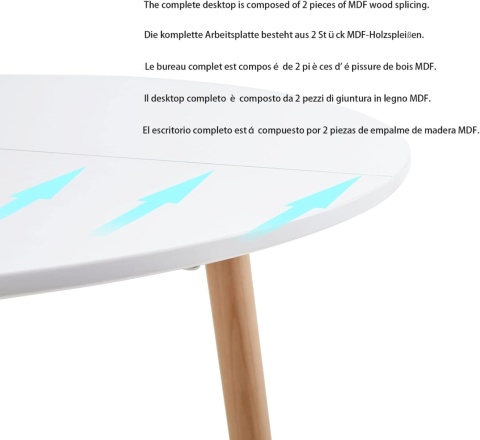 H.J WeDoo Okrągły stół do jadalni, designerski stół kuchenny, 80 CM