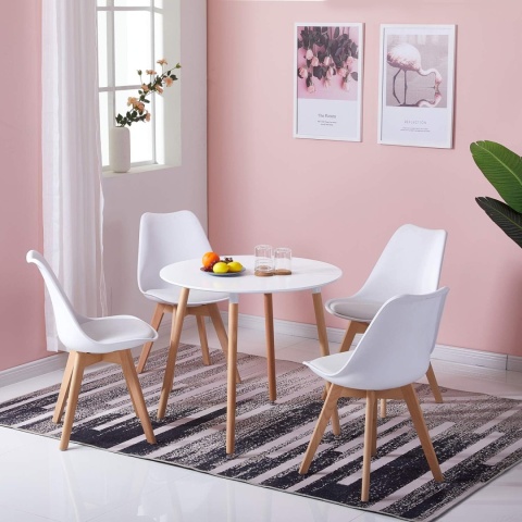 H.J WeDoo Okrągły stół do jadalni, designerski stół kuchenny, 80 CM