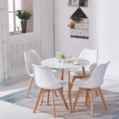 H.J WeDoo Okrągły stół do jadalni, designerski stół kuchenny, 80 CM