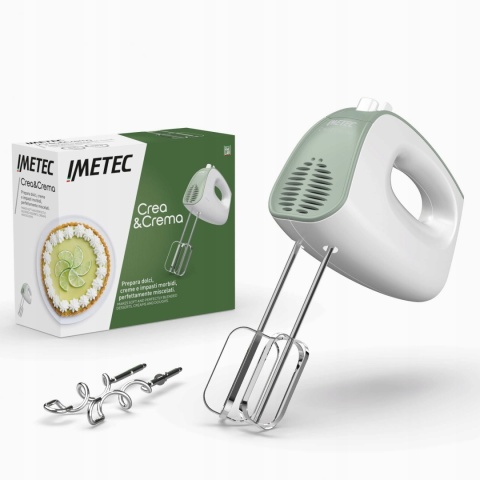IMETEC Crea Crema Mikser Ręczny 5 Prędkości 500W Biały Zielony