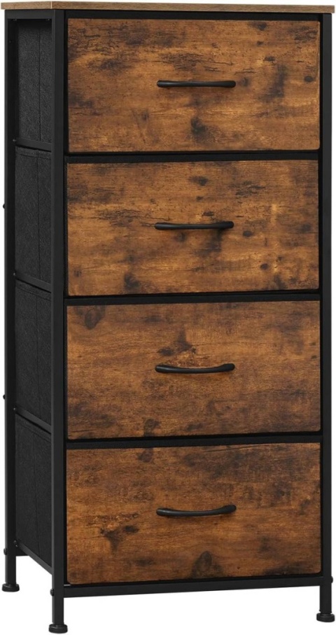KOMODA Z SZUFLADAMI RETRO VINTAGE 4 SZUFLADY Z UCHWYTAMI DO SYPIALNI SALONU