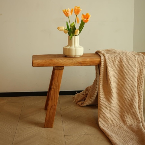 Ławka z litego drewna 100 cm – rustykalna