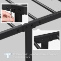 Łóżko 90x200cm Metalowe z Zaokrąglonym Zagłówkiem, Czarne