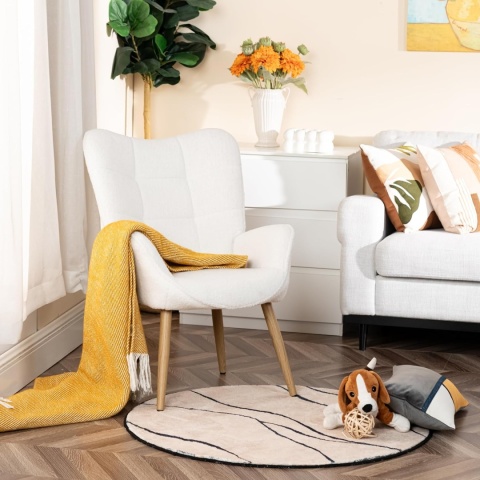 MEUBLE Cosy Fotel relaksacyjny z oparciem, Vanity, tkanina Bouclé