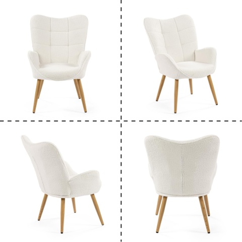 MEUBLE Cosy Fotel relaksacyjny z oparciem, Vanity, tkanina Bouclé