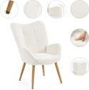 MEUBLE Cosy Fotel relaksacyjny z oparciem, Vanity, tkanina Bouclé
