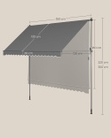 Markiza 120 x 350 cm tkanina osłona przeciwsłoneczna z regulacją wysokości