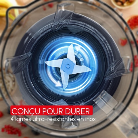 Moulinex – Blender Blendforce Essential 450 W, kielich z tworzywa 1,85 l, kolor Midnight