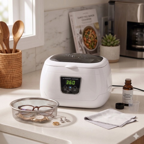Myjka Ultradźwiękowa Sterylizator Mycie Narzędzi Biżuterii 35W GT-F5 600ml