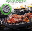 NutriChef Żeliwna Płyta Grillowa Dwustronna Nieprzywierająca Na Kuchenkę
