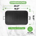 NutriChef Żeliwna Płyta Grillowa Dwustronna Nieprzywierająca Na Kuchenkę