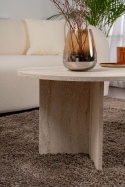 Owalny stolik kawowy SABLE 120x60 trawertynowy beż