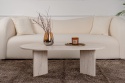 Owalny stolik kawowy SABLE 120x60 trawertynowy beż