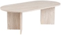 Owalny stolik kawowy SABLE 120x60 trawertynowy beż