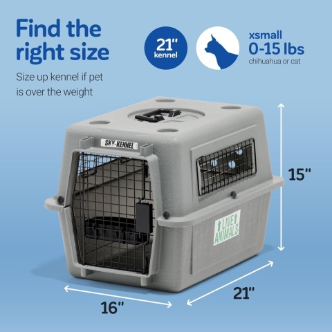 Petmate Transporter lotniczy Beeztees 715563 53 x 40 x 38 cm, szary IATA