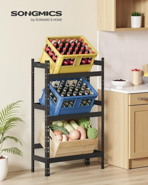 Regał magazynowy metalowy Songmics 125,4 x 70 x 32 cm max 30 kg na półkę