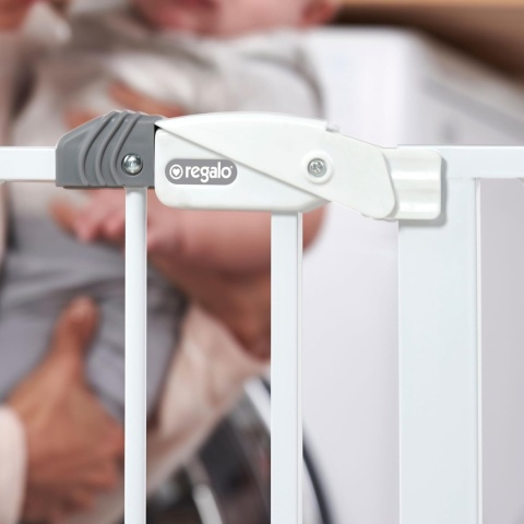 Regalo Easy Step Walk Thru Gate, Biały, Pasuje do przestrzeni o szerokości od 60 cm do 90 cm
