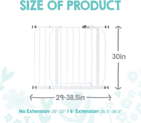 Regalo Easy Step Walk Thru Gate, Biały, Pasuje do przestrzeni o szerokości od 60 cm do 90 cm