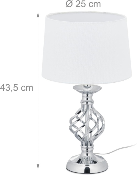 Relaxdays Lampa stołowa nowoczesna, lampka dotykowa, s3 stopnie ściemniania,