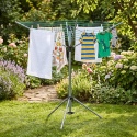 Relaxdays Suszarka na pranie, 15 m wys. 140 cm, srebrna