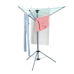 Relaxdays Suszarka na pranie, 15 m wys. 140 cm, srebrna