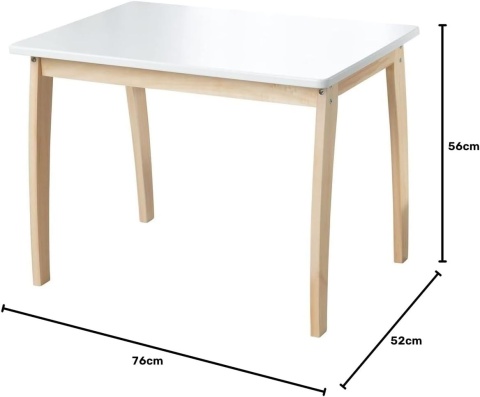 STOLIK DLA DZIECI BIAŁY 80 x 60 x 47 cm STÓŁ DO POKOJU DZIECKA