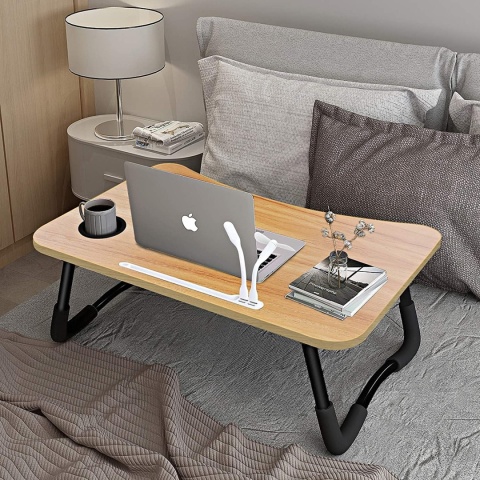A3A ACADGQ stolik pod laptopa, składany, 60 x 40 cm portami USB do ładowania, szufladą