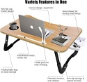 A3A ACADGQ stolik pod laptopa, składany, 60 x 40 cm portami USB do ładowania, szufladą