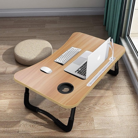 A3A ACADGQ stolik pod laptopa, składany, 60 x 40 cm portami USB do ładowania, szufladą