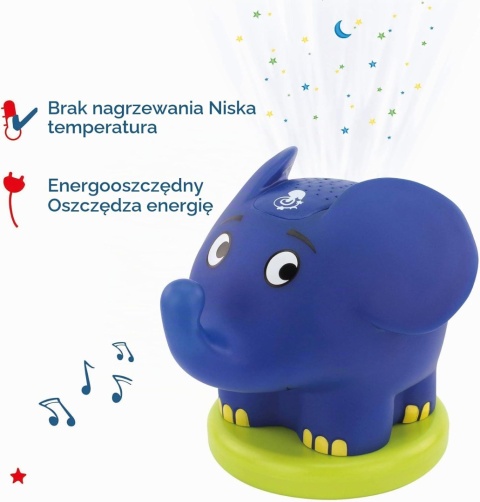 ANSMANN Projektor gwiaździstego nieba z muzyką światło gwiazd słoń