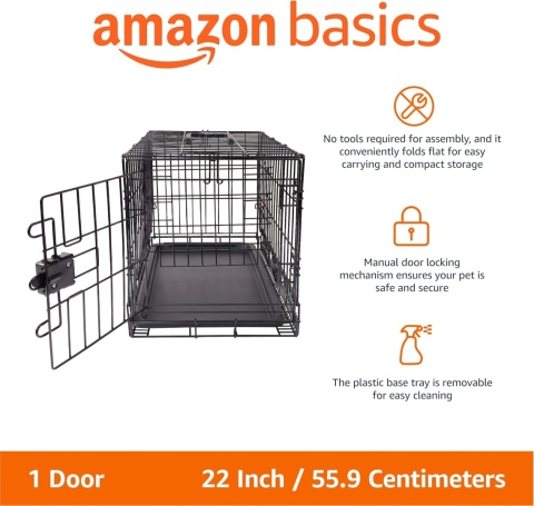 Amazon Basics Klatka dla psów z drutu metalowego wytrzymała składana