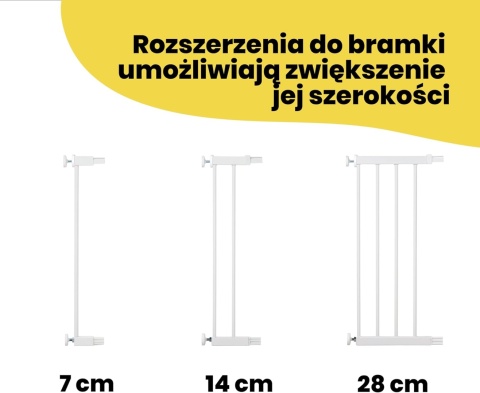 Barierka na drzwi, schody Safety 1ST rozporowa 73-80 cm biała