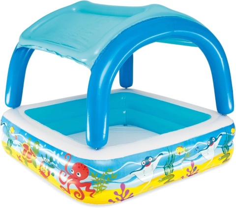 52192 Basen Dmuchany Dla Dzieci Z Daszkiem 140 x 140 x 114cm BESTWAY