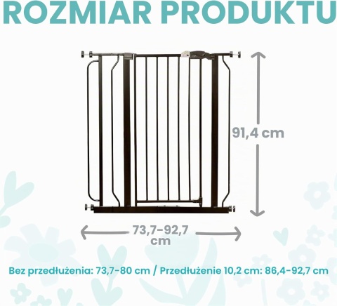 Bramka Regalo Deluxe Easy Step 73,6-90cm x 91,4 wys
