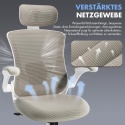 COLAMY Krzesło biurowe, z siateczką, podparciem okolic lędźwiowych, ergonomiczne
