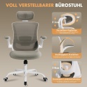 COLAMY Krzesło biurowe, z siateczką, podparciem okolic lędźwiowych, ergonomiczne