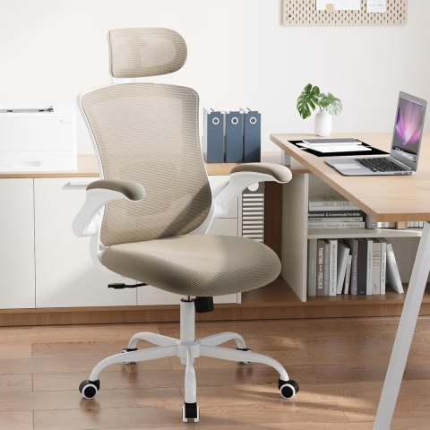 COLAMY Krzesło biurowe, z siateczką, podparciem okolic lędźwiowych, ergonomiczne